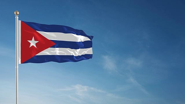 4K古巴国旗-可循环视频素材