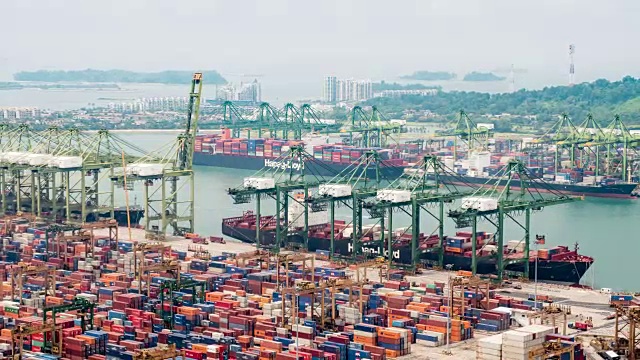 新加坡码头和海运集装箱视频素材