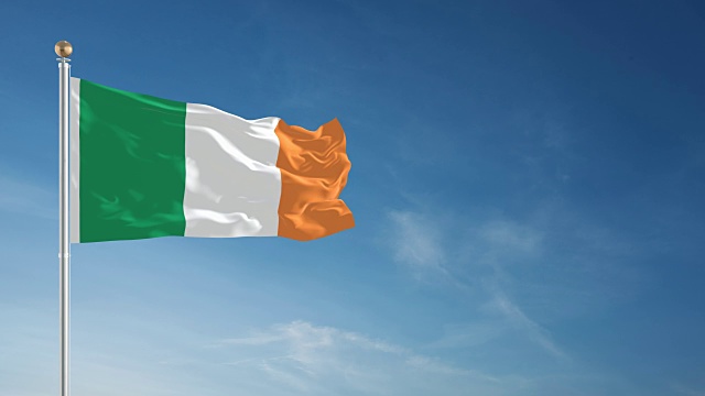 4K爱尔兰国旗-可循环视频素材