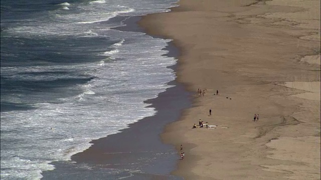海岸线 - 鸟瞰图 - 阿基坦，兰德斯，达克斯区，法国视频下载