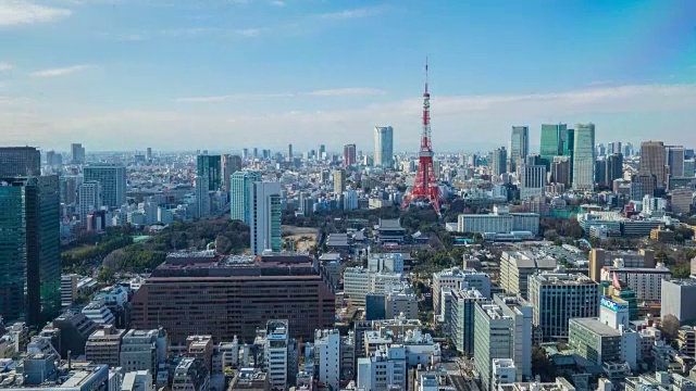 4K延时:鸟瞰图东京城市景观日本(平移相机)视频素材