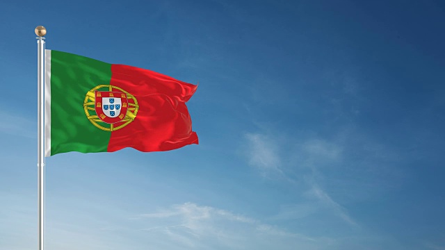 4K葡萄牙国旗-可循环视频素材