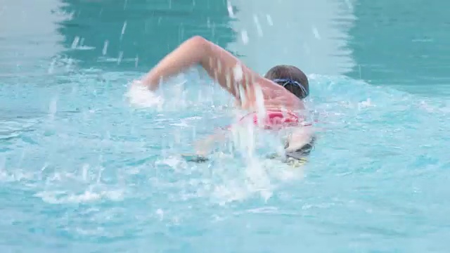 CU男子游泳训练穿着脚蹼视频下载