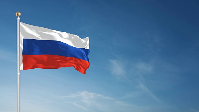 4K俄罗斯国旗-可循环视频素材