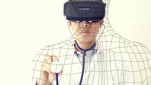 虚拟现实头戴式医疗保健医生视频下载