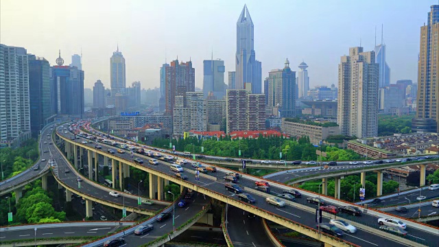 现代都市高峰时间，上海，中国视频素材