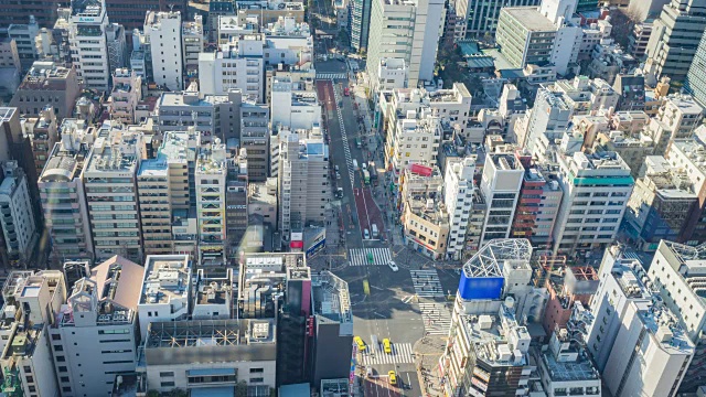 4K延时:鸟瞰图东京城市景观日本(近距离)视频素材