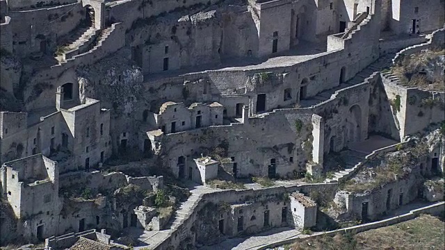 Sassi在Matera - Aerial View - Basilicate，苏门答腊，Matera, Italy视频下载