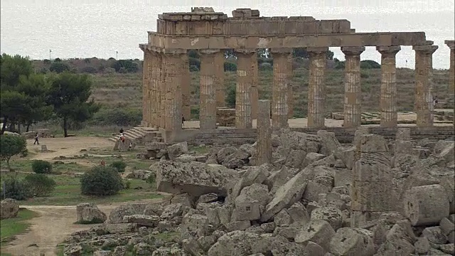 希腊和罗马遗址solto -航拍-西西里，省巴勒莫，巴格里亚，意大利视频素材