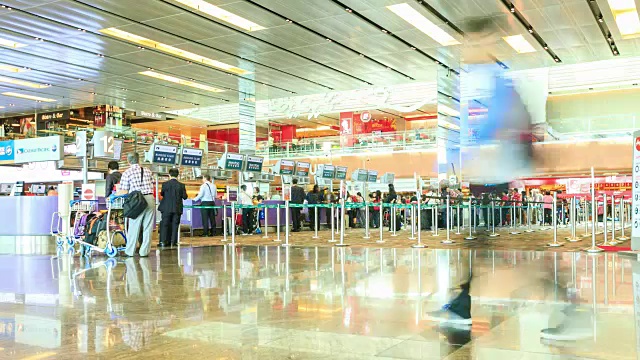 4K延时:樟宜机场航站楼视频素材