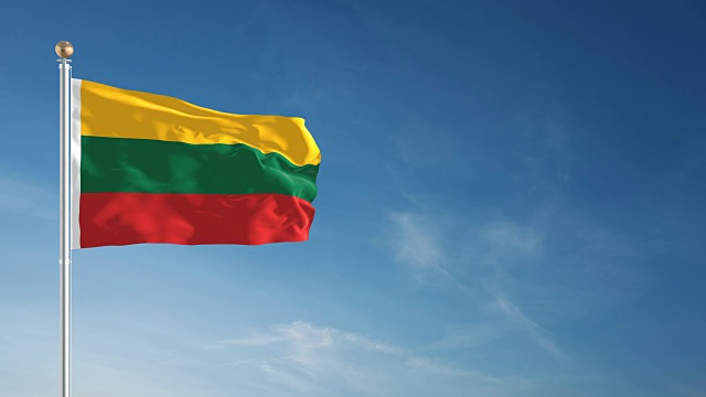 4K立陶宛国旗-可循环视频素材