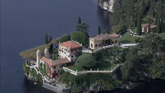 Villa Balbianello -鸟瞰图-伦巴第，科莫科莫，雷诺，意大利视频下载