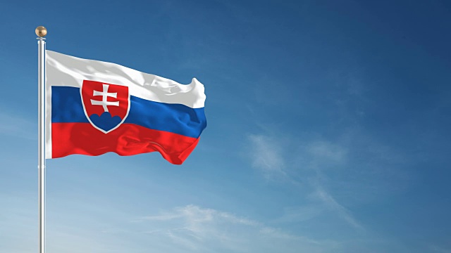 4K斯洛伐克国旗-可循环视频素材