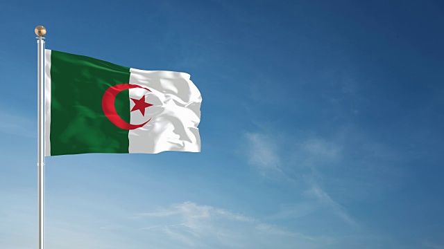 4K阿尔及利亚国旗-可循环视频下载