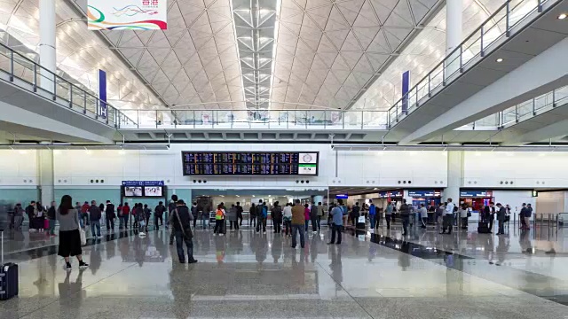 时间流逝/4k/机场内部/香港，中国视频素材