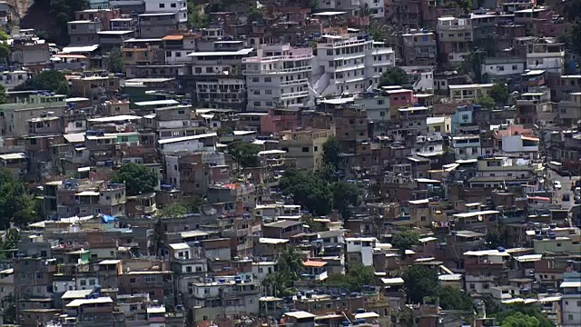 Vidigal Favela -鸟瞰图-里约热内卢de Janeiro，里约热内卢de Janeiro，巴西视频下载