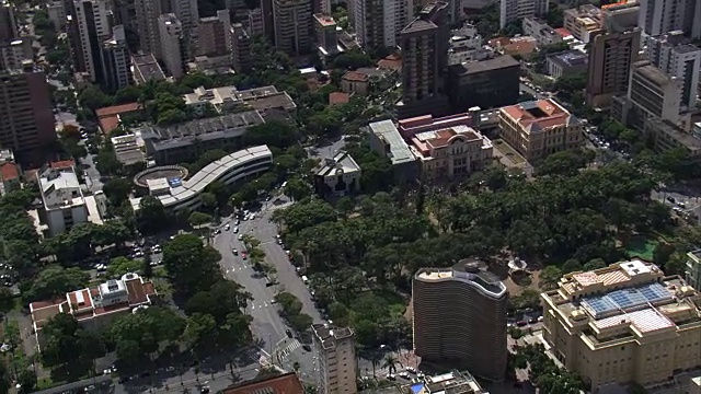 自由广场鸟瞰图-米纳斯吉拉斯州，贝洛奥里藏特，巴西视频素材