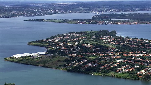 偏执狂湖-鸟瞰图-联邦区，Brasília，巴西视频下载