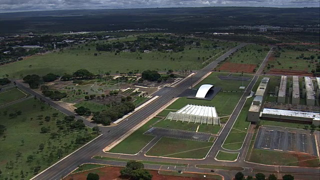 佩德罗卡尔蒙剧院-鸟瞰图-联邦区，Brasília，巴西视频素材