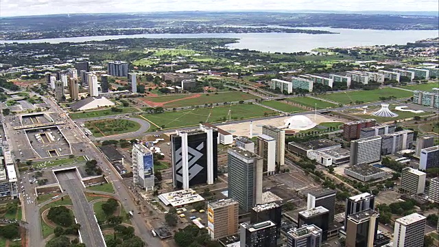 巴西利亚总览-鸟瞰图-联邦区，Brasília，巴西视频下载