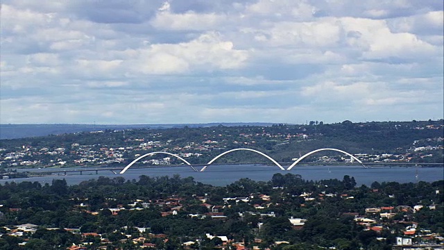 Juscelino Kubitschek桥-鸟瞰图-联邦区，Brasília，巴西视频下载