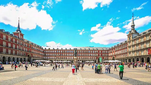 4K时光流逝:马德里市长广场视频素材