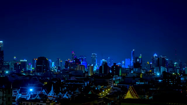 曼谷夜景的时间流逝视频素材