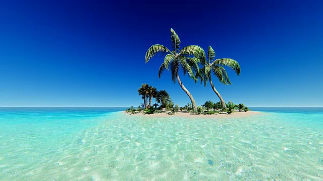 热带岛屿上空晴朗的蓝天视频素材