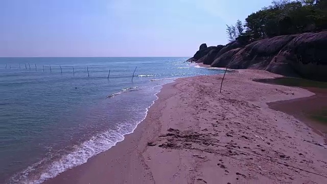 海滩,天线,4k分辨率,飞视频素材