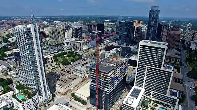 层层叠建筑工地奥斯汀，得克萨斯州，4K视频素材