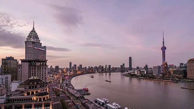 时间的流逝——上海的天际线视频素材