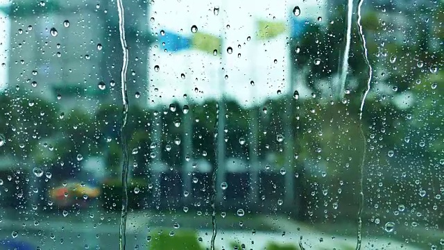 雨水透过玻璃视频素材