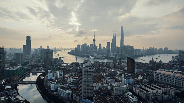 时光流逝——上海天际线_视频素材