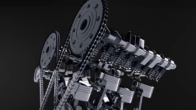 工作V8引擎3D动画视频下载