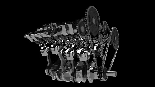 工作V8引擎3D动画视频素材