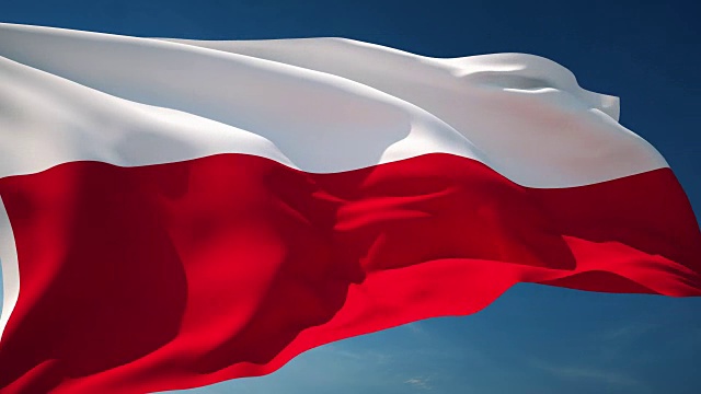 4K波兰国旗-可循环视频素材