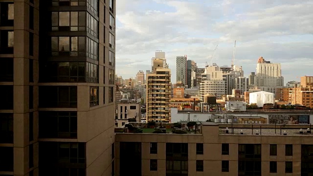 鸟瞰图的天际线城市风景。都市背景视频素材