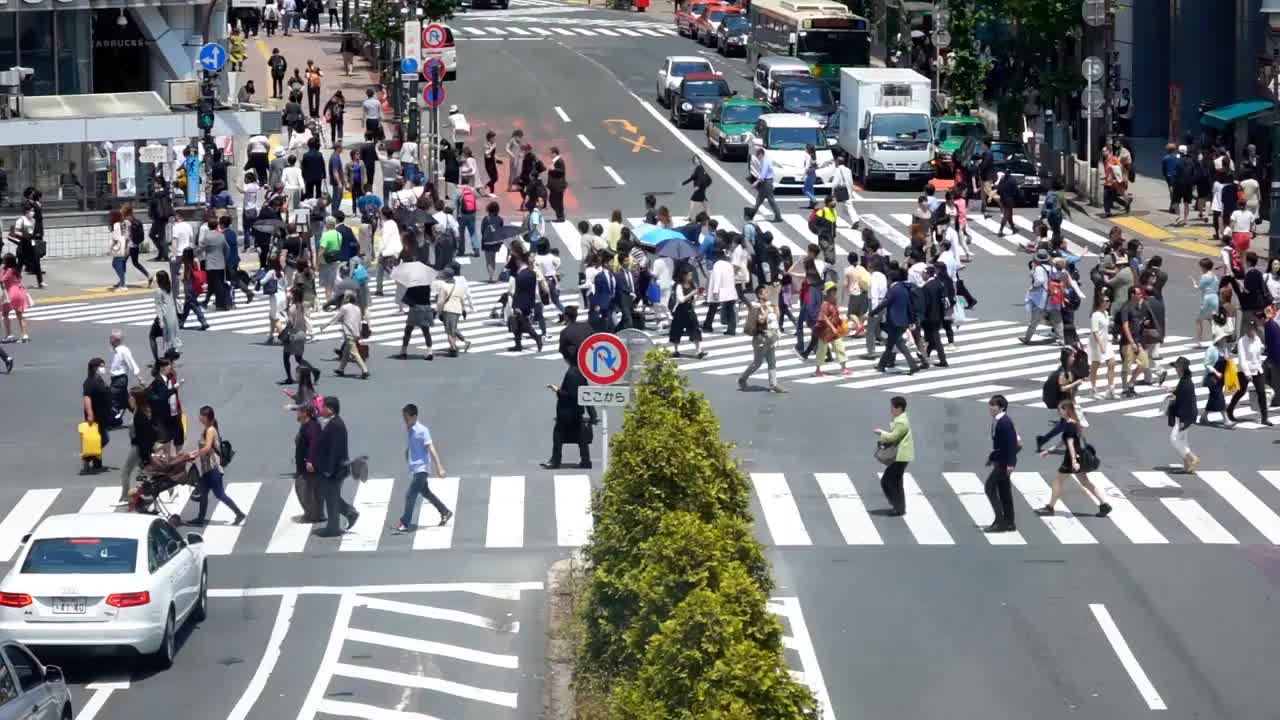 人们穿越涩谷视频素材