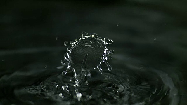水滴落入水中，慢镜头4K视频下载