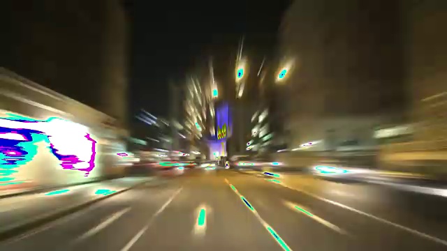 快速城市夜间驾驶延时循环。高清视频下载