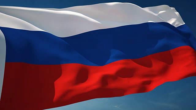4K俄罗斯国旗-可循环视频素材