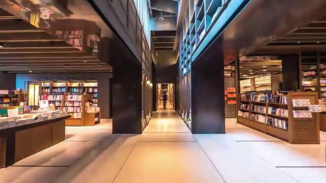 苏州著名书店内景。间隔拍摄4 k hyperlapse视频下载