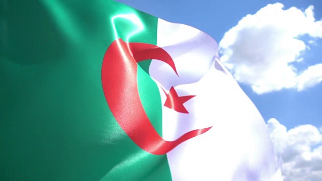 阿尔及利亚国旗高细节视频下载