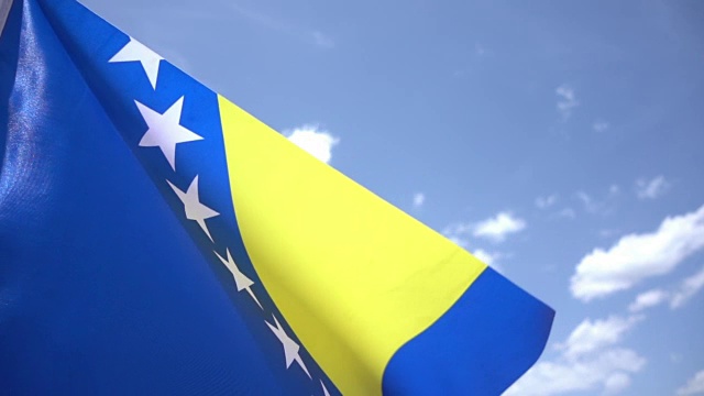 波斯尼亚-黑塞哥维那国旗视频素材