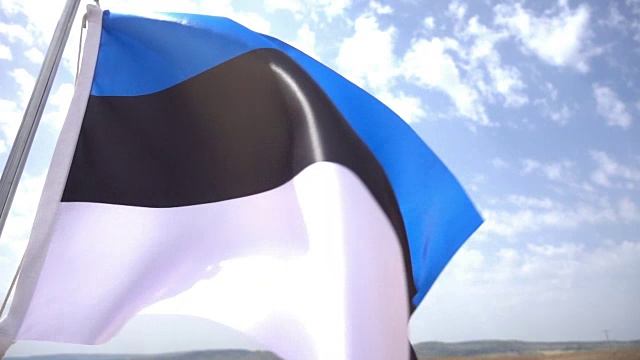 爱沙尼亚旗视频素材