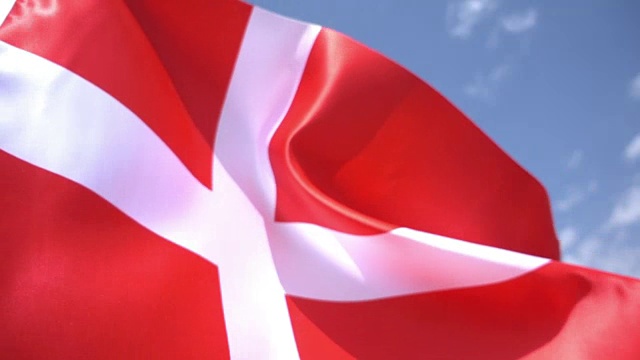 丹麦国旗高细节视频下载