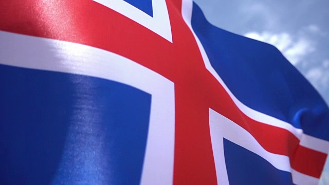 冰岛国旗高细节视频素材
