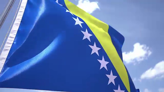 波斯尼亚-黑塞哥维那国旗视频素材