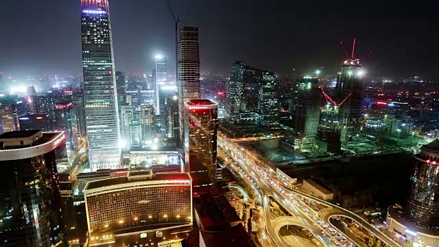 北京中央商务区天际线视频素材