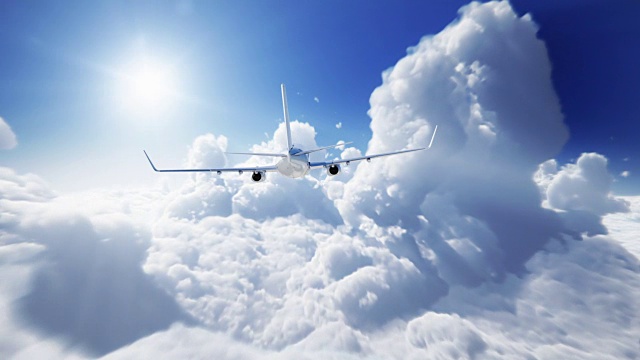飞机在云层之上——完美的循环视频素材